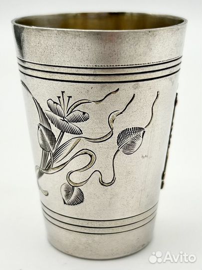 Стопка серебро 84 проба с золотой накладкой 41,9 г