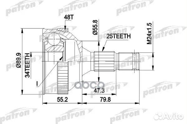 ШРУС наружн к-кт citroen: xantia 1.8/2.0 93-9