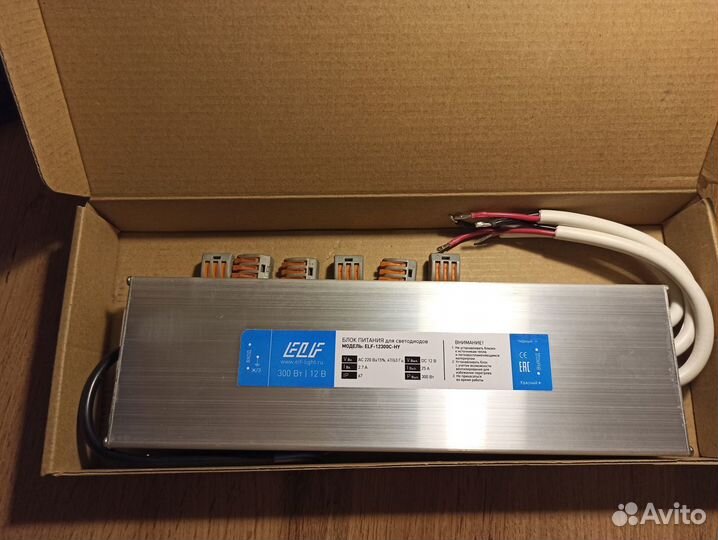 Блок питания ELF, 12В, 300В, IP67