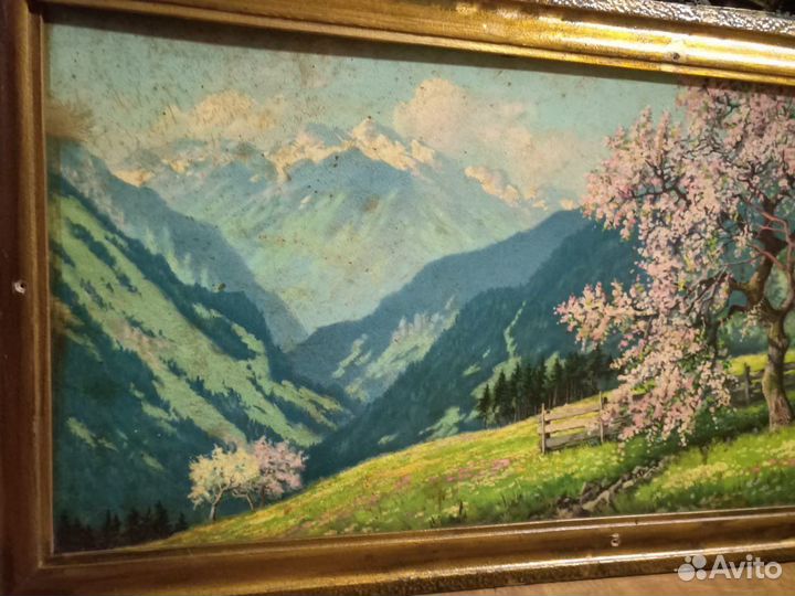 Старинная картина Природа Германия