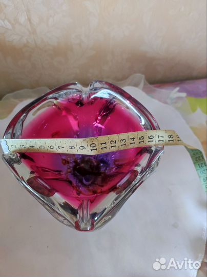 Ваза чешское цветное стекло