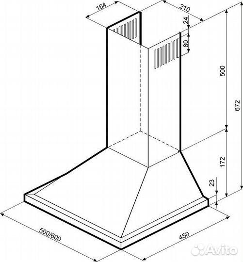 Вытяжка Krona bella 500 white push-button