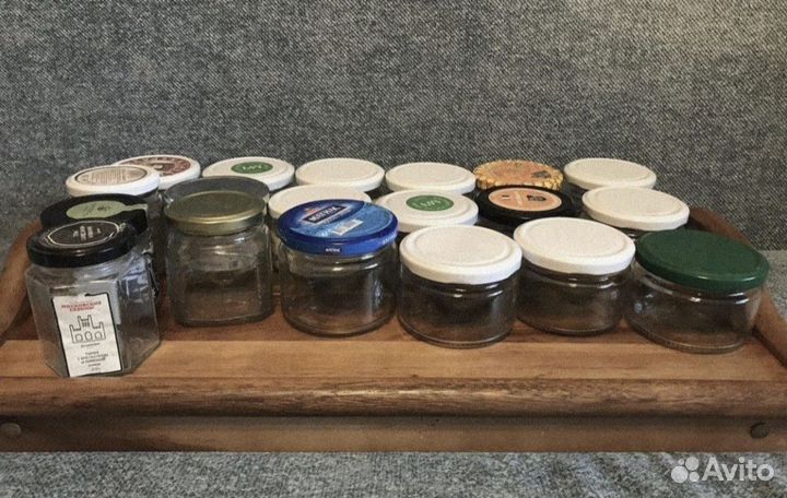 Низкие Банки стеклянные, 200-300мл