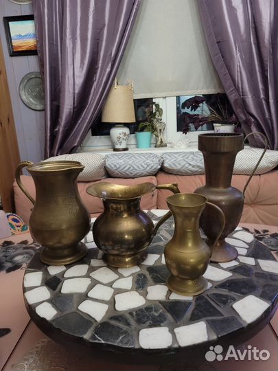 Кувшины бронзовые,медные, Европа винтаж