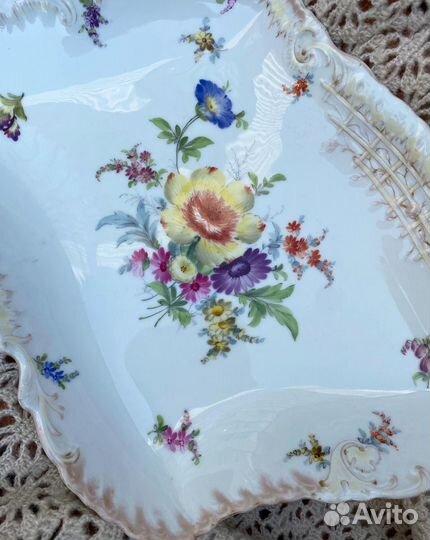 Фарфоровое блюдо Carl Tielsh, Дрезден