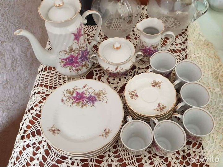 Фарфоровый кофейный сервиз Коростень на 6 персон