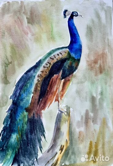 Эскизы к орнаменту с павлинами