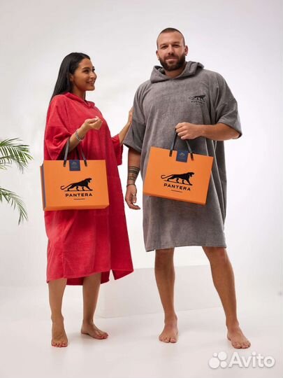 Полотенце пончо мужское, женское