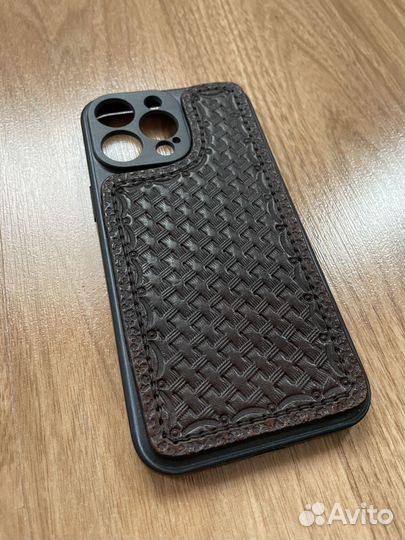 Чехол для iPhone 14, 14 Pro Max натуральная кожа