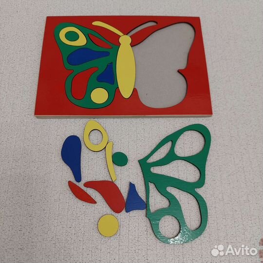 Деревянные пазлы для малышей + кубики 