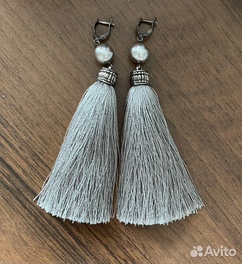 Серьги-кисти ручная работа