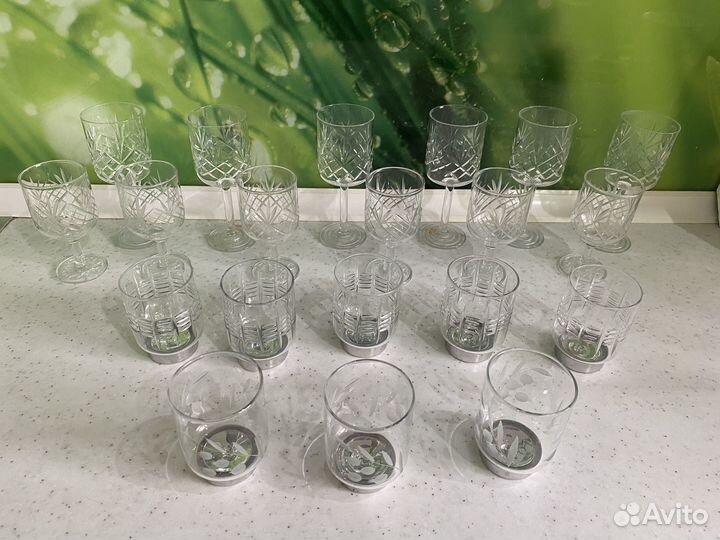 Хрустальные фужеры и рюмки