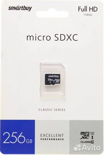 Карта памяти microSD 256Gb Class 10 (без адаптера)