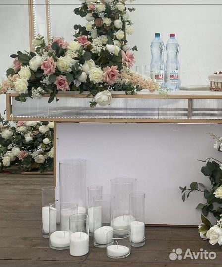 Вазы /насыпные свечи /аренда свадебного декора