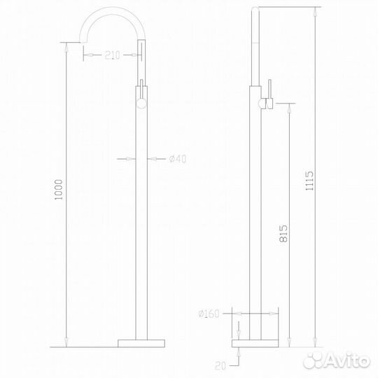 Смеситель для раковины Abber Wasser Kreis AF8141G золото матовое