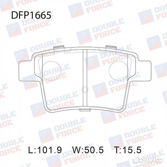 Колодки тормозные дисковые Double Force арт. DFP1665 (R) ford Mondeo III 05