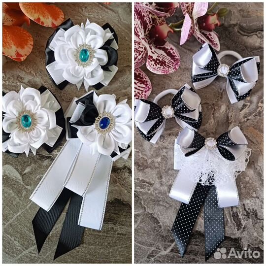 Школьные бантики,на 1 сентября,галстук,набор