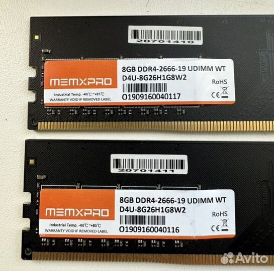 DDR4 2666mhz 2 по 8 16gb