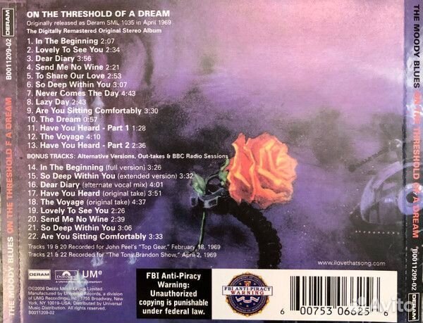 Moody Blues - On The Threshold Of A Dream (CD)