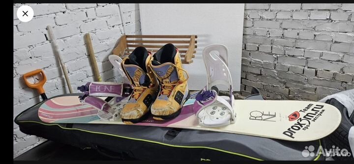 Сноуборд 142 + крепления + ботинки 38