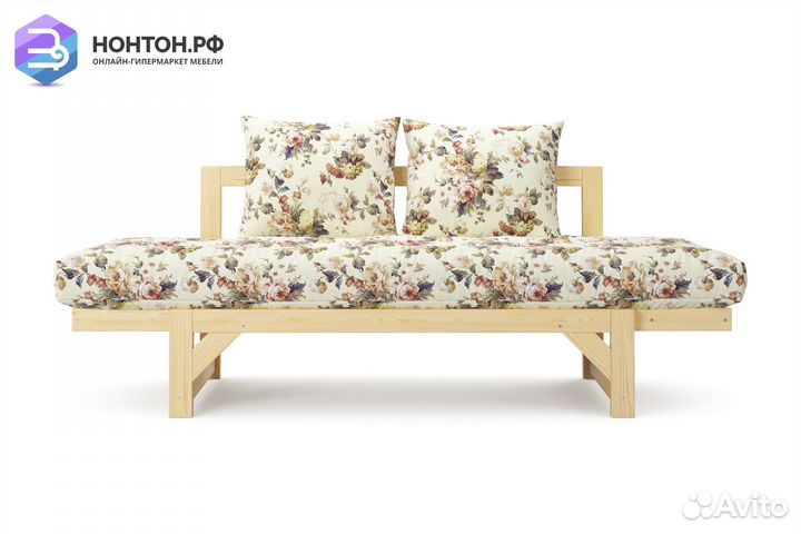 Диван кушетка Амбер желтый с цветами