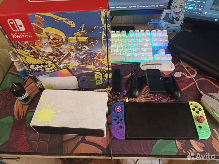 Прошитая Nintendo Switch oled Splatoon 3 edition