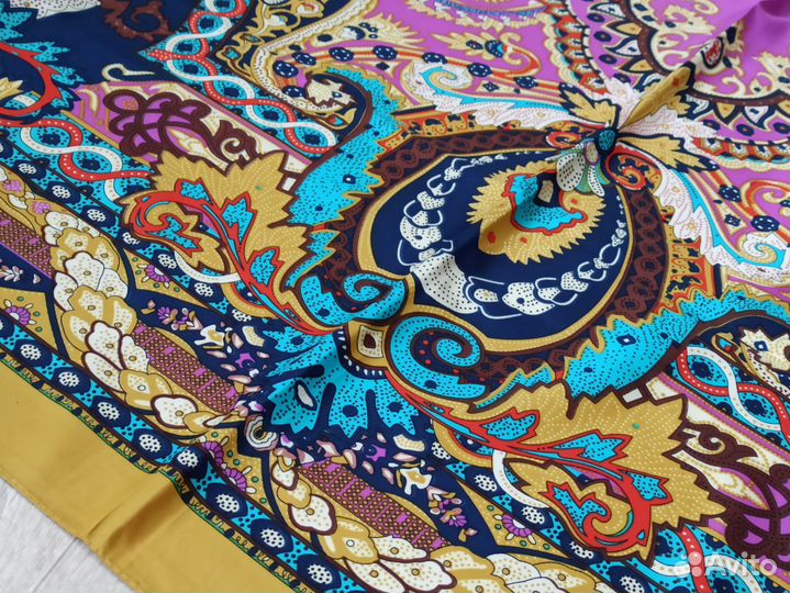 Платок Шаль Etro шелковый горчица