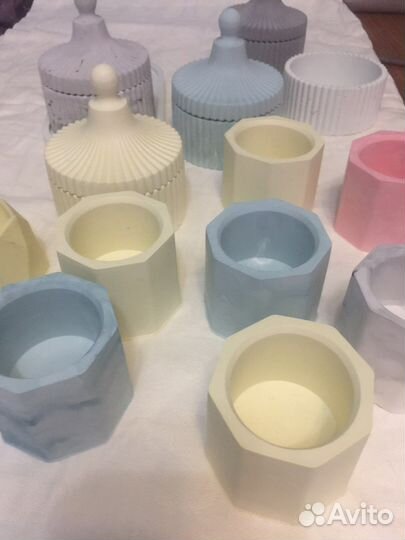 Шкатулка из гипса, подсвечник из гипса