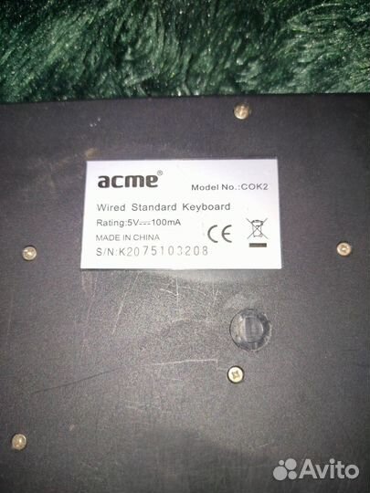 Механическая клавиатура Acme PS/2 разъём