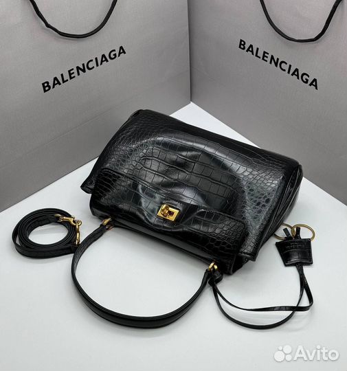 Balenciaga rodeo small сумка из кожи крокодил