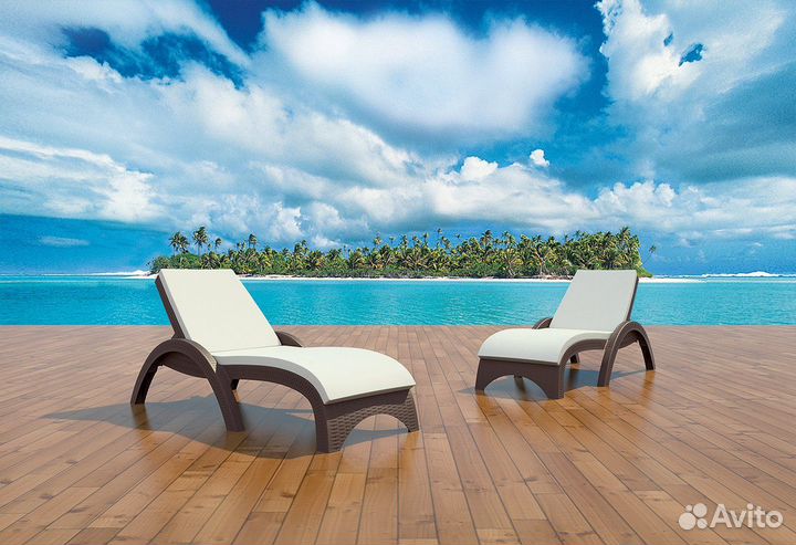 Шезлонг с имитацией плетения, New цвет