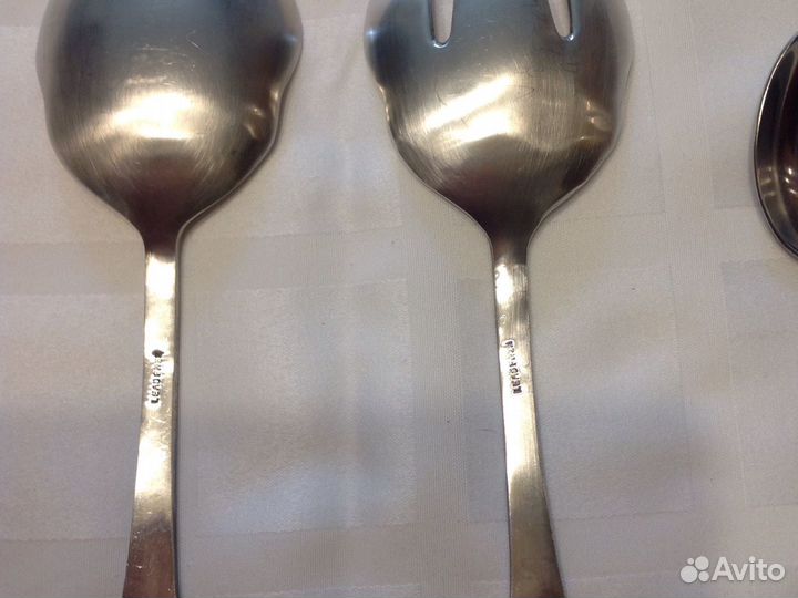 Ложки для салата мельхиор, посеребренные,винтаж