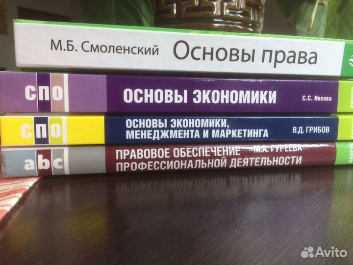 Учебники (спо) по основам экономики и права. Новые