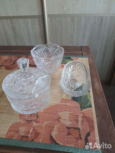 Ваза конфетница хрустальная корзинка,салатник