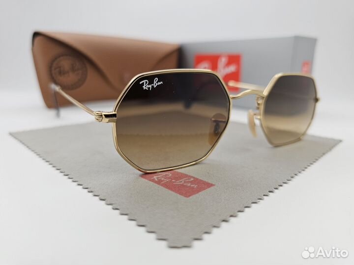 Очки Ray Ban Octagonal 3556 Brown Gradient Стекло