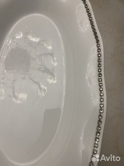 Блюдо большое овальное голуби