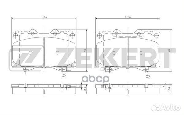 Колодки торм. диск. передн. Lexus LX 470 (UZJ10