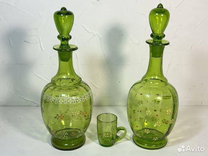 Графин антикварный и стопка, стекло, ри, до 1917 г