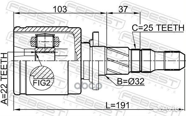 ШРУС внутр задний subaru impreza G10 1992-2002