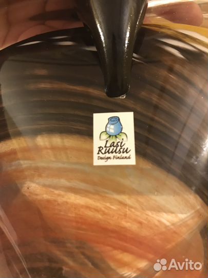 Ваза декоративная цветное стекло Финляндия