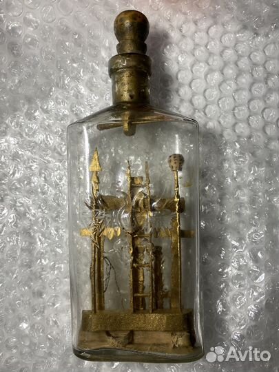 Бутылка штоф паломническая стекло крест распятие