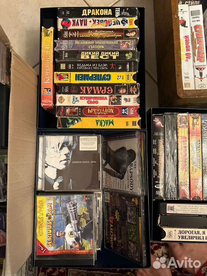 Видео-аудио кассеты, музыкальные диски