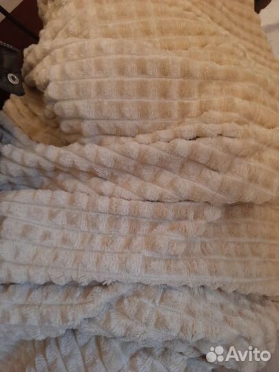 Плед покрывало 200*220 бежевый, голубой