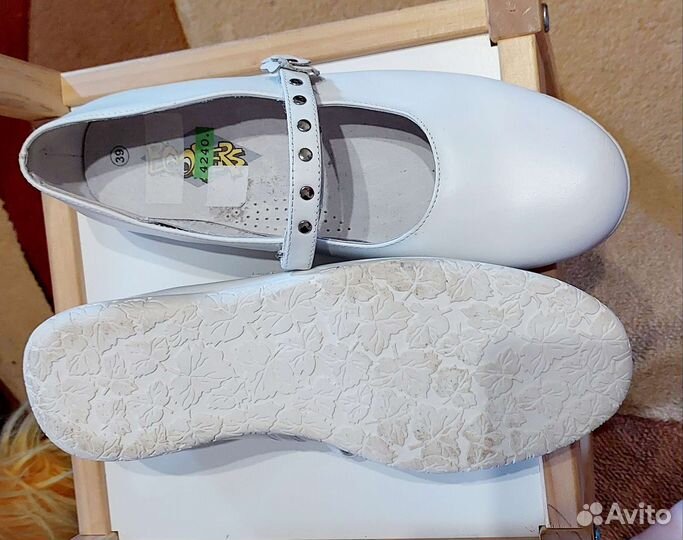 Кожаные новые туфли стелька 25см