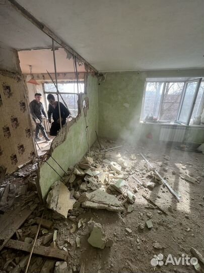 Демонтаж снос перегородок стен