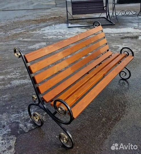 Качели ковка натуральное дерево