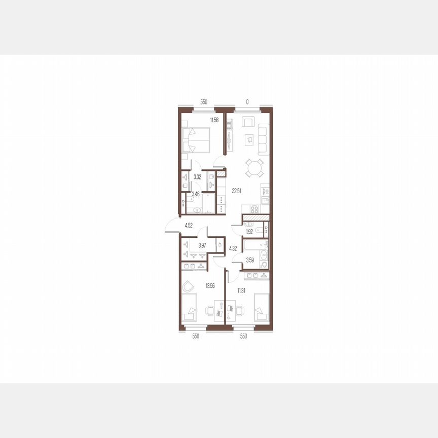 3-к. квартира, 84,1 м², 4/10 эт.