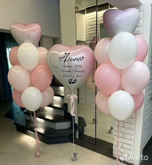 Воздушные шарики гелиевые шары на выписку