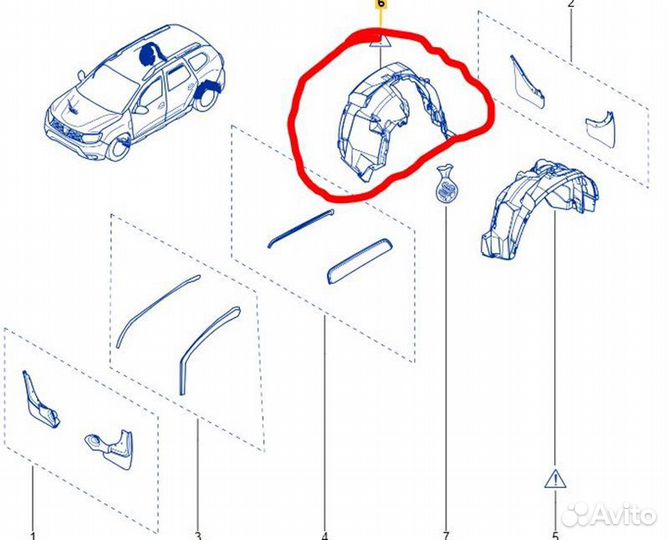 Подкрылок задний правый Renault Duster HJD