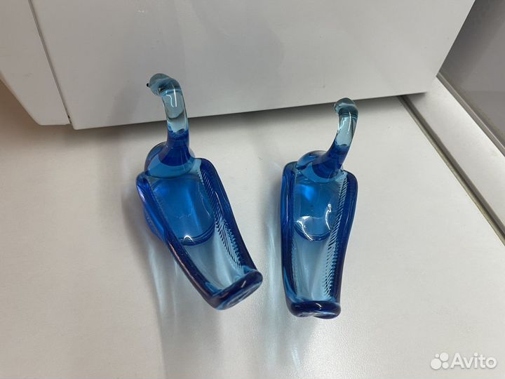 Статэтка лебедь СССР голубое стекло
